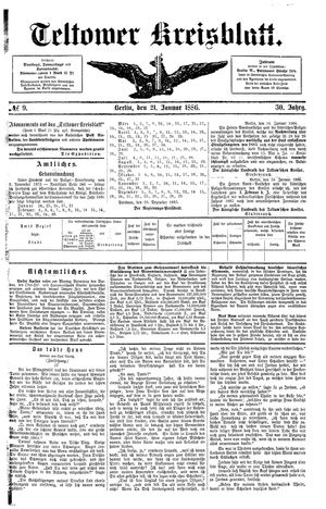 Teltower Kreisblatt vom 21.01.1886