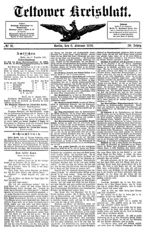 Teltower Kreisblatt on Feb 6, 1886
