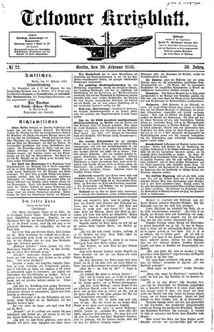 Teltower Kreisblatt vom 20.02.1886