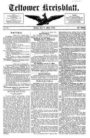 Teltower Kreisblatt vom 04.03.1886