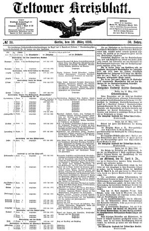Teltower Kreisblatt vom 30.03.1886