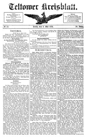 Teltower Kreisblatt on May 4, 1886