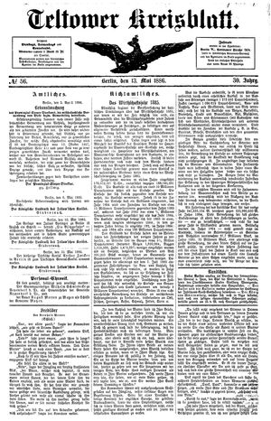 Teltower Kreisblatt vom 13.05.1886