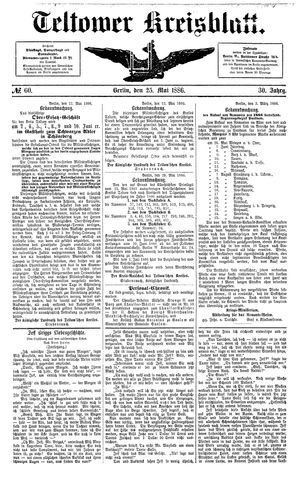 Teltower Kreisblatt vom 25.05.1886