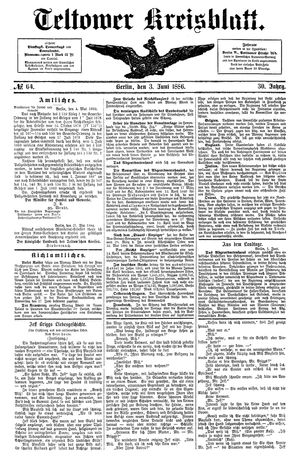 Teltower Kreisblatt vom 03.06.1886