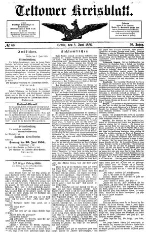 Teltower Kreisblatt vom 08.06.1886