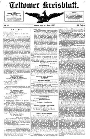 Teltower Kreisblatt vom 10.06.1886