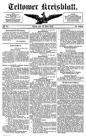 Teltower Kreisblatt vom 19.06.1886