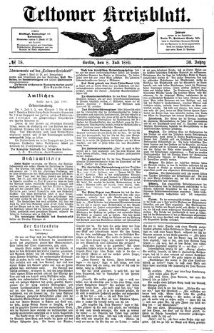 Teltower Kreisblatt vom 08.07.1886