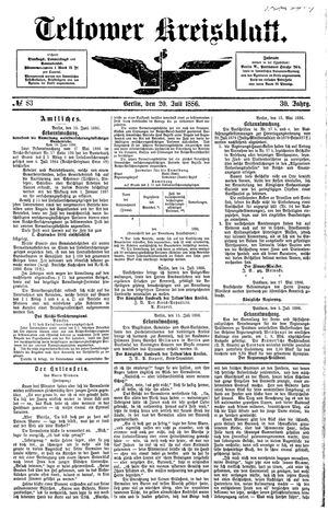 Teltower Kreisblatt vom 20.07.1886