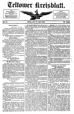 Teltower Kreisblatt vom 24.07.1886