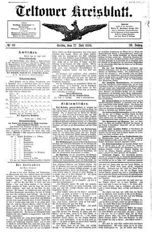 Teltower Kreisblatt vom 27.07.1886