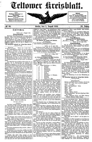 Teltower Kreisblatt vom 05.08.1886