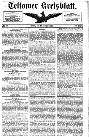 Teltower Kreisblatt vom 14.08.1886