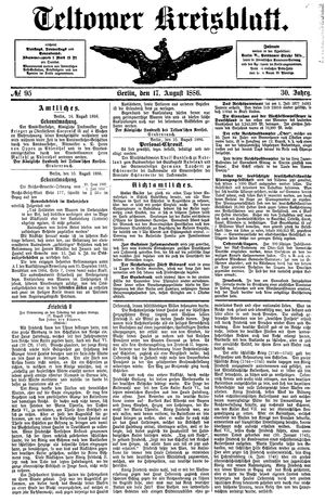 Teltower Kreisblatt vom 17.08.1886