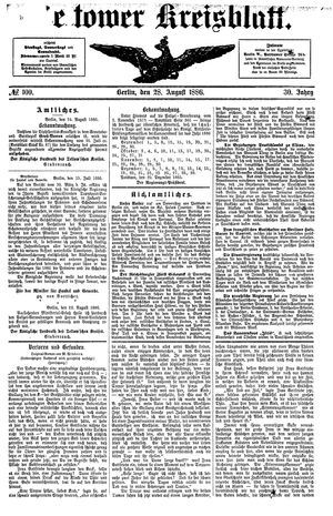 Teltower Kreisblatt vom 28.08.1886