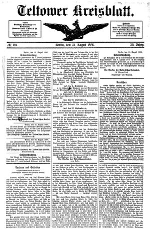 Teltower Kreisblatt vom 31.08.1886