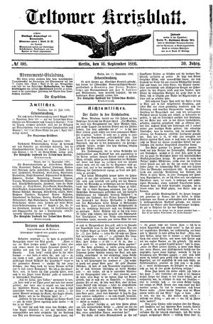 Teltower Kreisblatt vom 16.09.1886