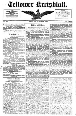 Teltower Kreisblatt vom 05.10.1886