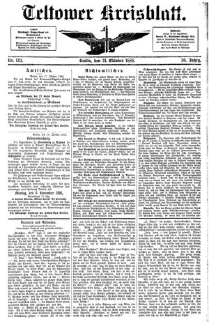 Teltower Kreisblatt vom 21.10.1886