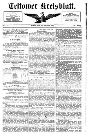 Teltower Kreisblatt vom 26.10.1886