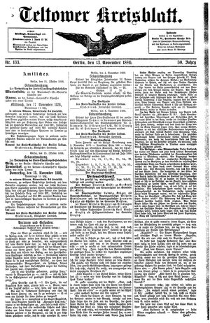 Teltower Kreisblatt vom 13.11.1886