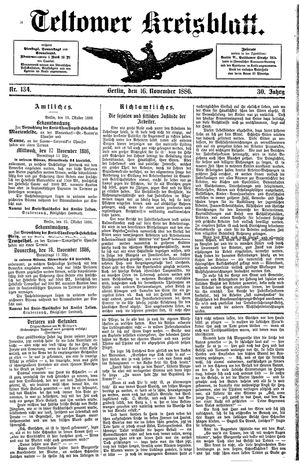 Teltower Kreisblatt vom 16.11.1886