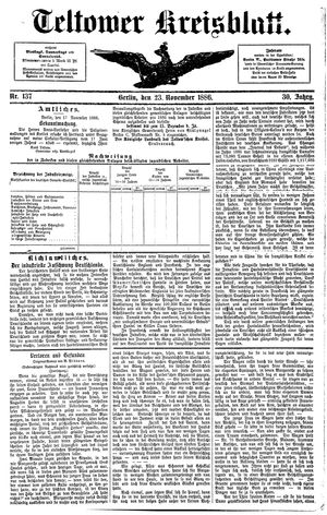 Teltower Kreisblatt vom 23.11.1886