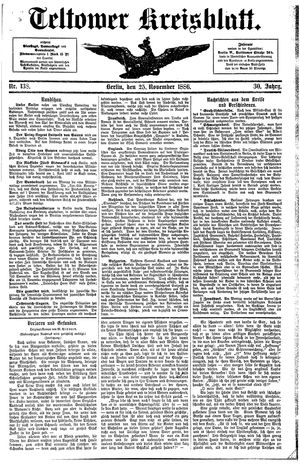 Teltower Kreisblatt vom 25.11.1886