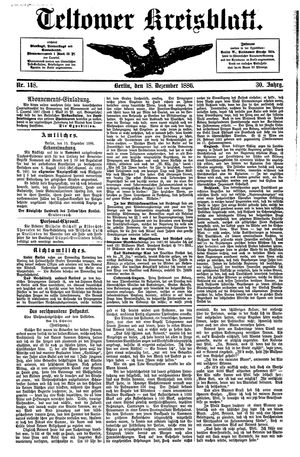 Teltower Kreisblatt vom 18.12.1886