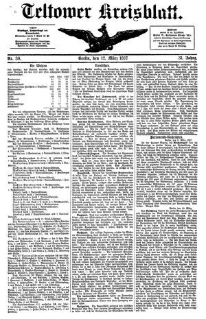 Teltower Kreisblatt vom 12.03.1887