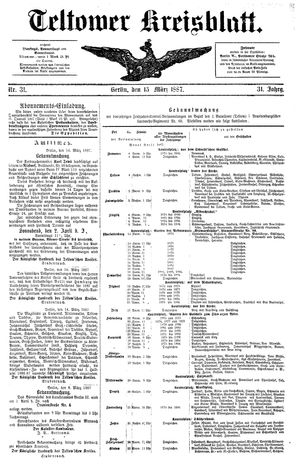 Teltower Kreisblatt vom 15.03.1887