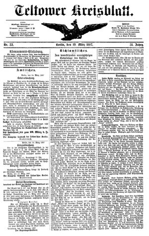 Teltower Kreisblatt on Mar 19, 1887