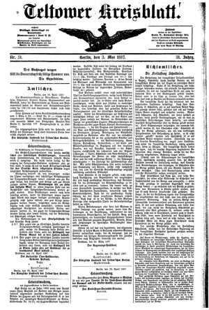 Teltower Kreisblatt vom 03.05.1887
