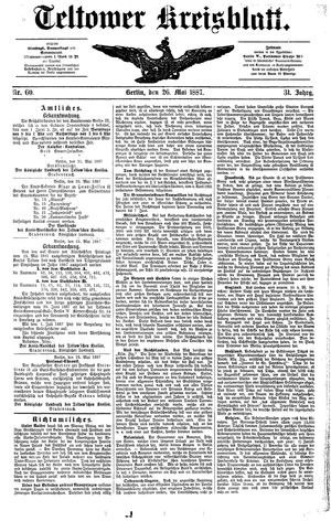 Teltower Kreisblatt on May 26, 1887