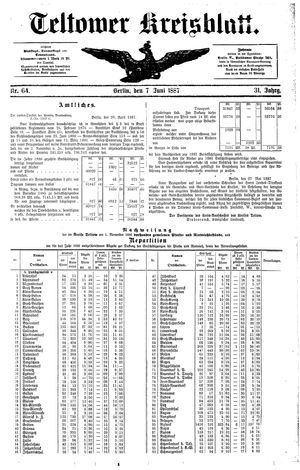 Teltower Kreisblatt vom 07.06.1887