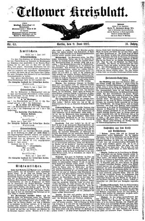 Teltower Kreisblatt vom 09.06.1887