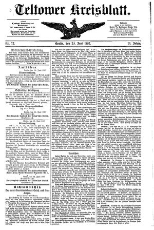 Teltower Kreisblatt on Jun 25, 1887