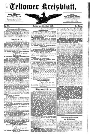 Teltower Kreisblatt vom 28.06.1887