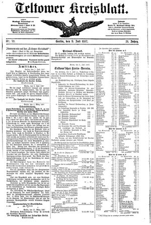 Teltower Kreisblatt on Jul 9, 1887