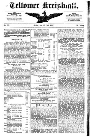 Teltower Kreisblatt vom 12.07.1887