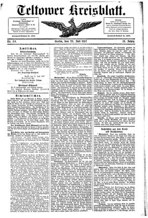 Teltower Kreisblatt vom 23.07.1887