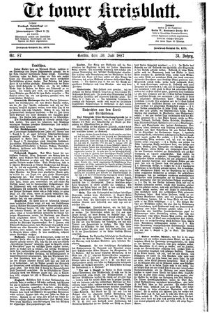 Teltower Kreisblatt on Jul 30, 1887