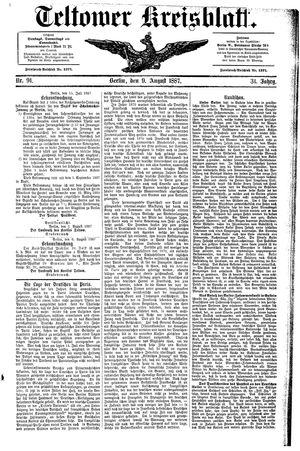 Teltower Kreisblatt vom 09.08.1887