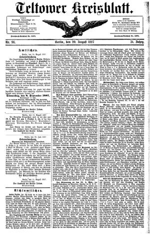Teltower Kreisblatt on Aug 20, 1887