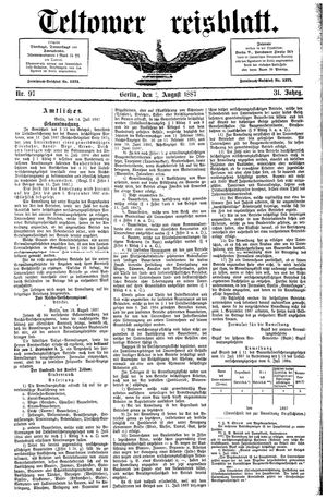 Teltower Kreisblatt vom 23.08.1887