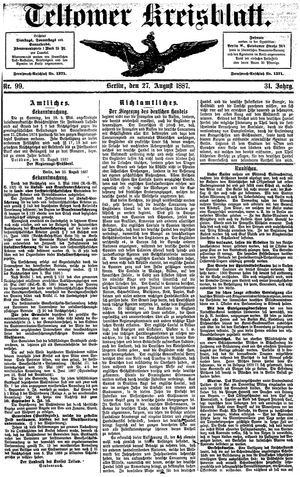 Teltower Kreisblatt vom 27.08.1887