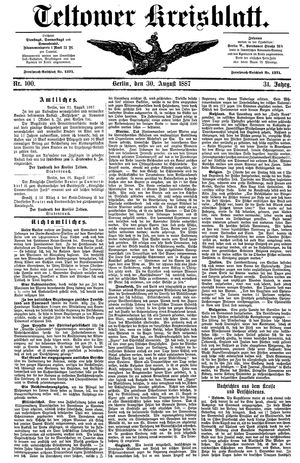 Teltower Kreisblatt vom 30.08.1887