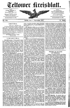 Teltower Kreisblatt vom 08.09.1887