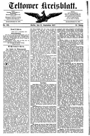 Teltower Kreisblatt vom 13.09.1887